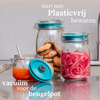 4x BEUGELPOT MET VACUÜMFUNCTIE COMBI-SET VIERKANT (0,5 + 1,0 + 1,5 + 2,0 Liter)